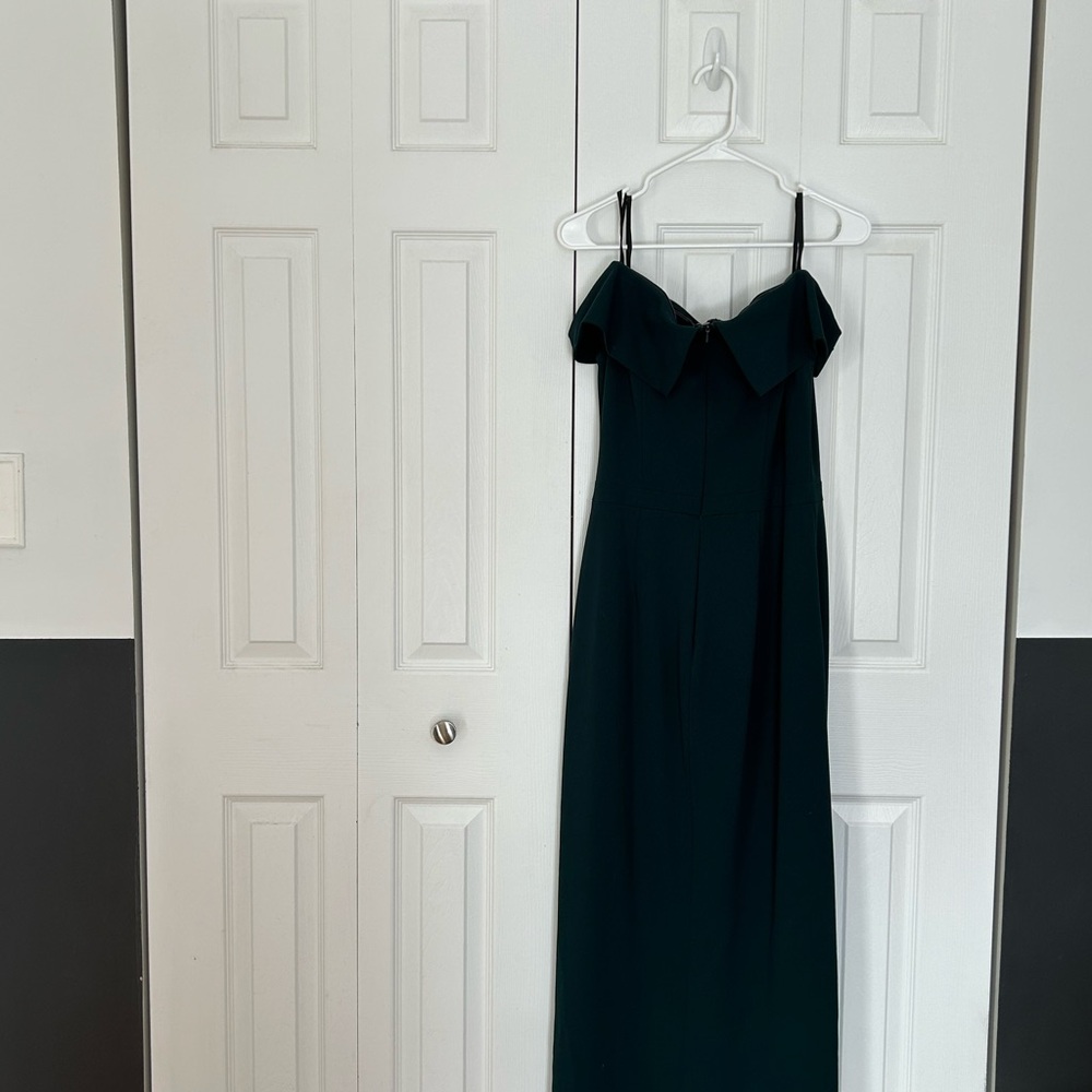 BHLDN Thompson Elegant Off-Shoulder Green Dress - Picture 7 of 9